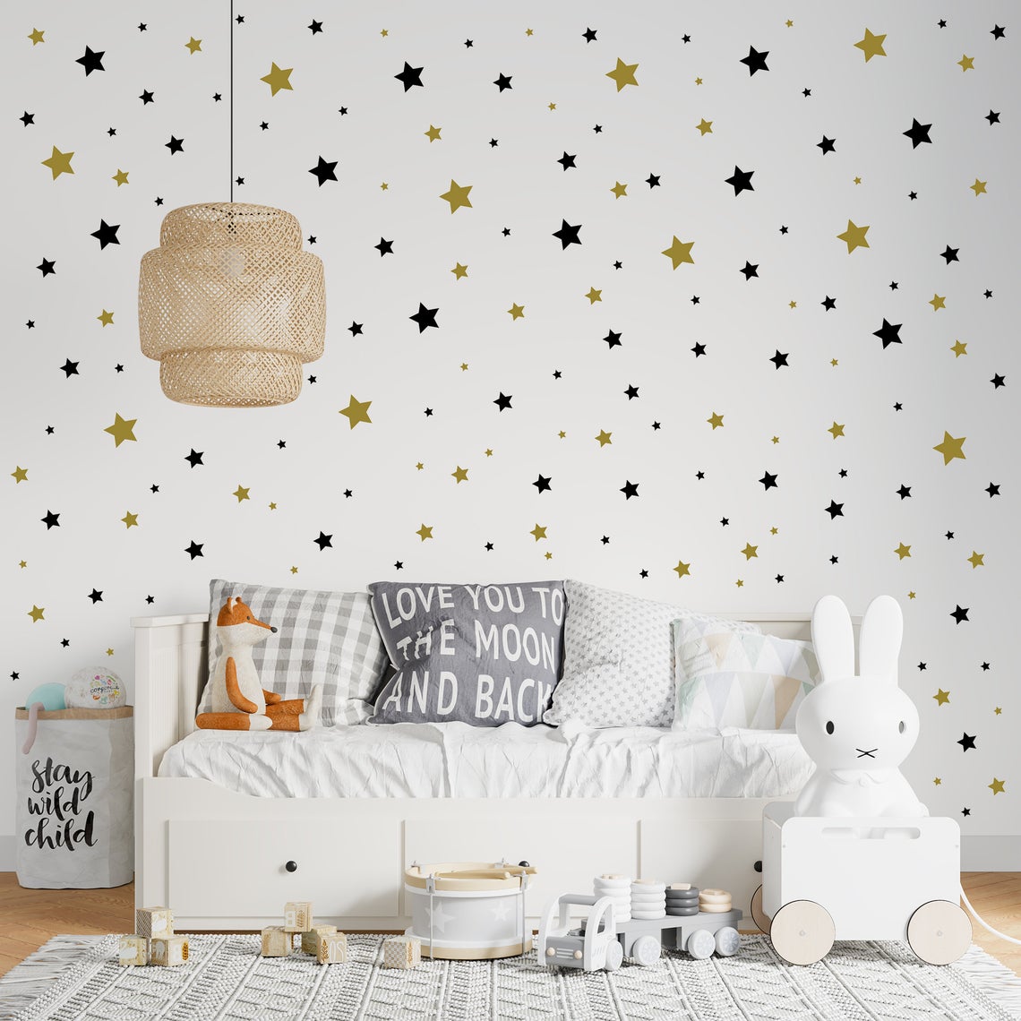 Baby Nursery Wallpaper - Cartoon 65Pcs Star Wall Sticker Baby