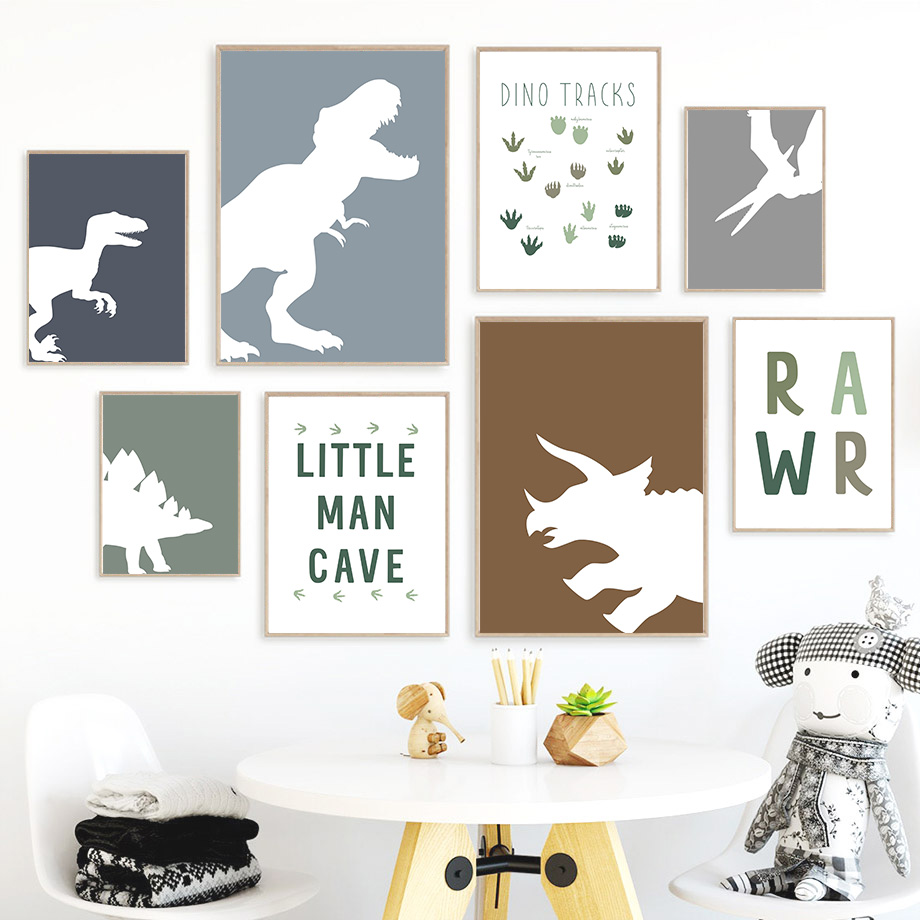 Baby Nursery Posters - (2D canvas painting)Jurassic Dinosaur Tyrannosaurus Rex