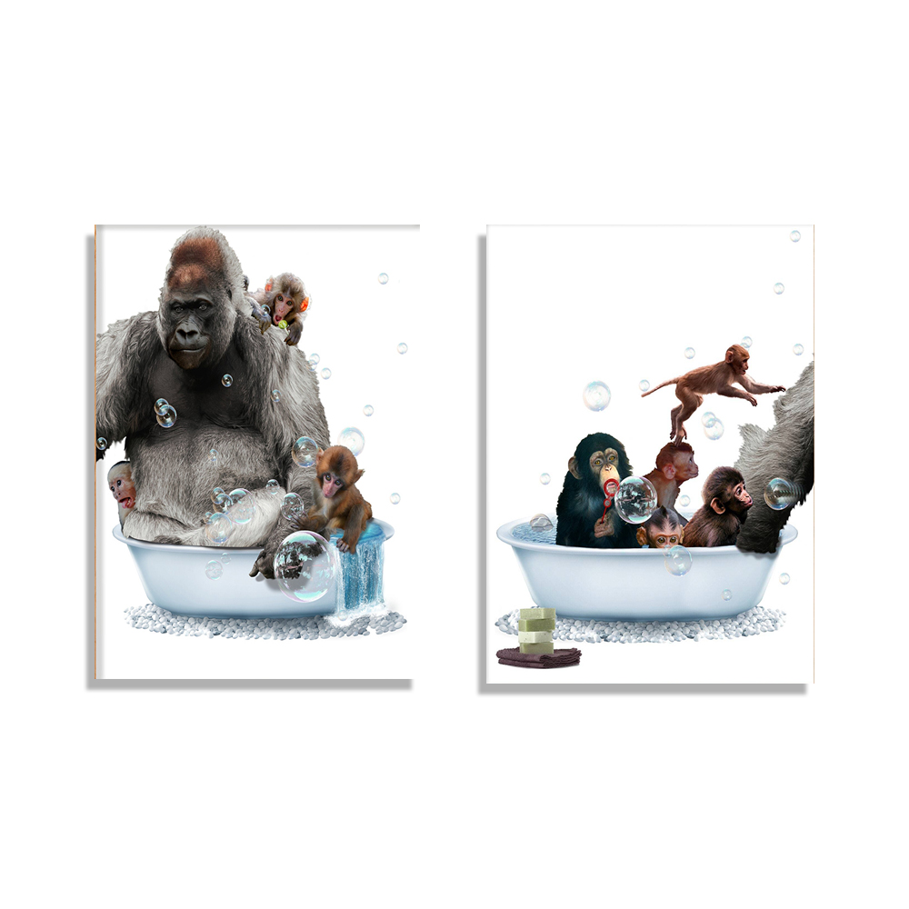 Baby Zoo Nursery - Gorilla Nursery Tub Print, Baby Monkey