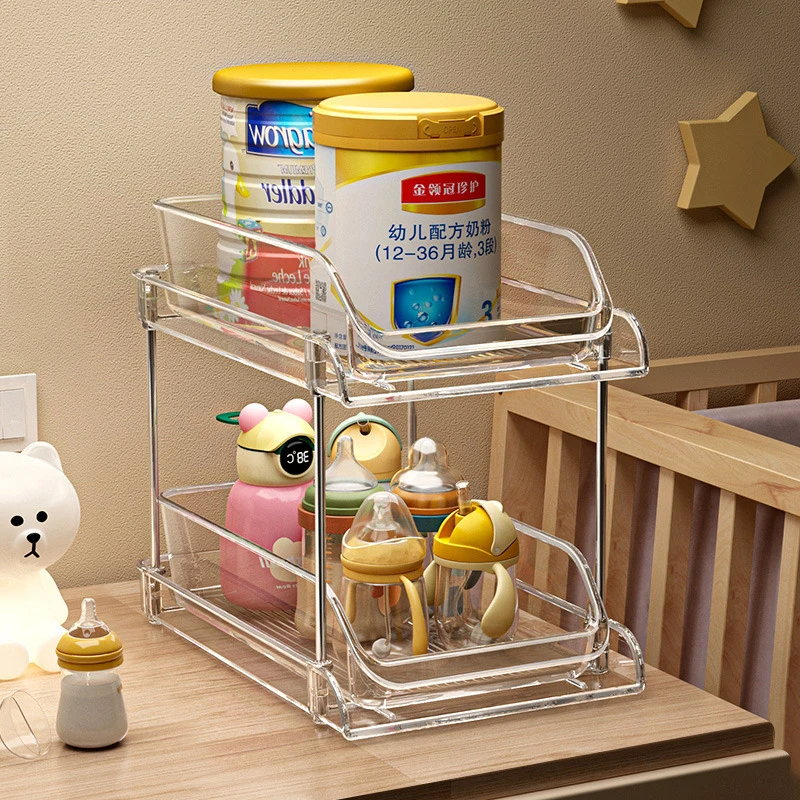 Baby Nursery Organizer - 2 Tier Clear Multi-layer Baby Organizer
