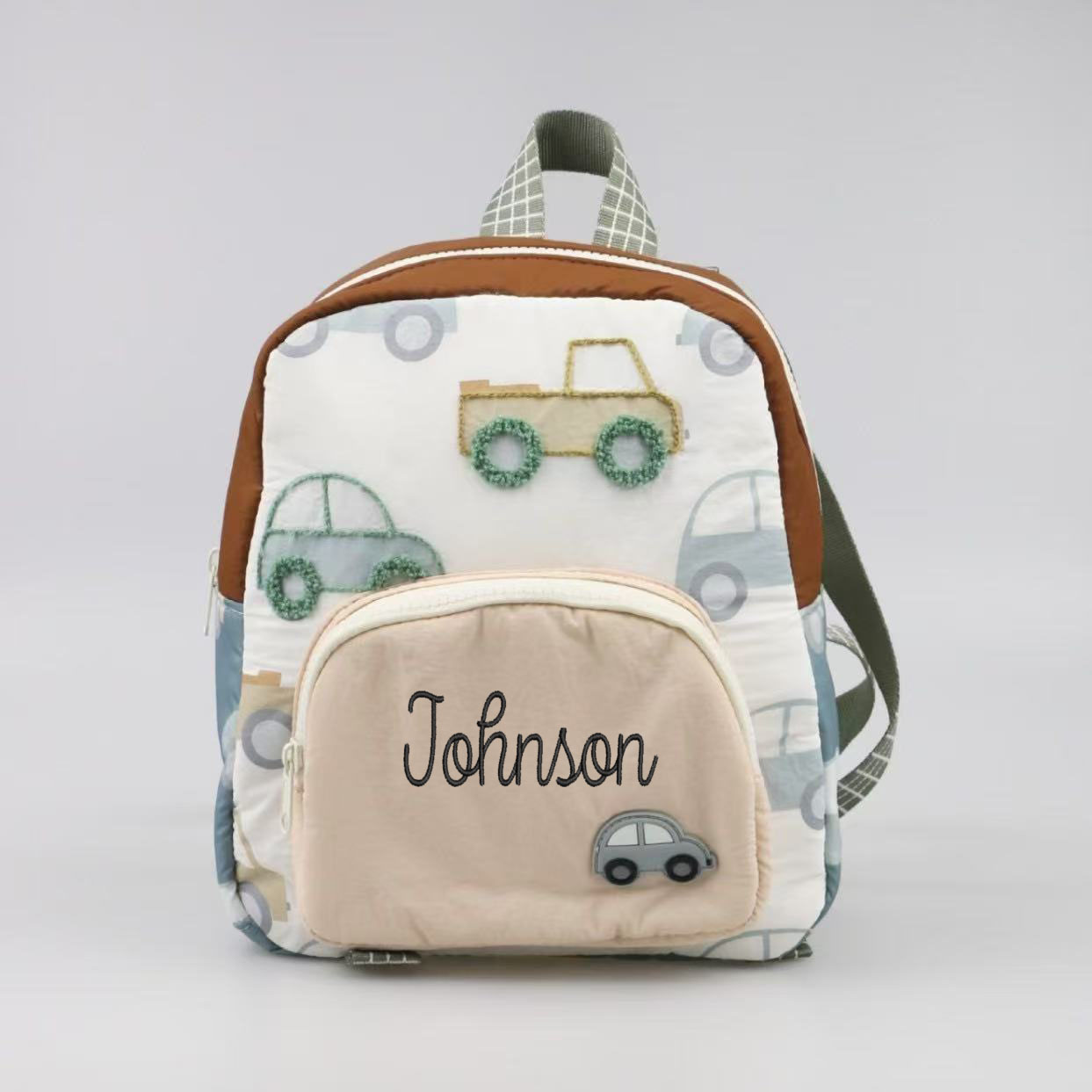 Baby Nursery Backpack - Car Embroidery Bag, Children's Backpack, Personalized