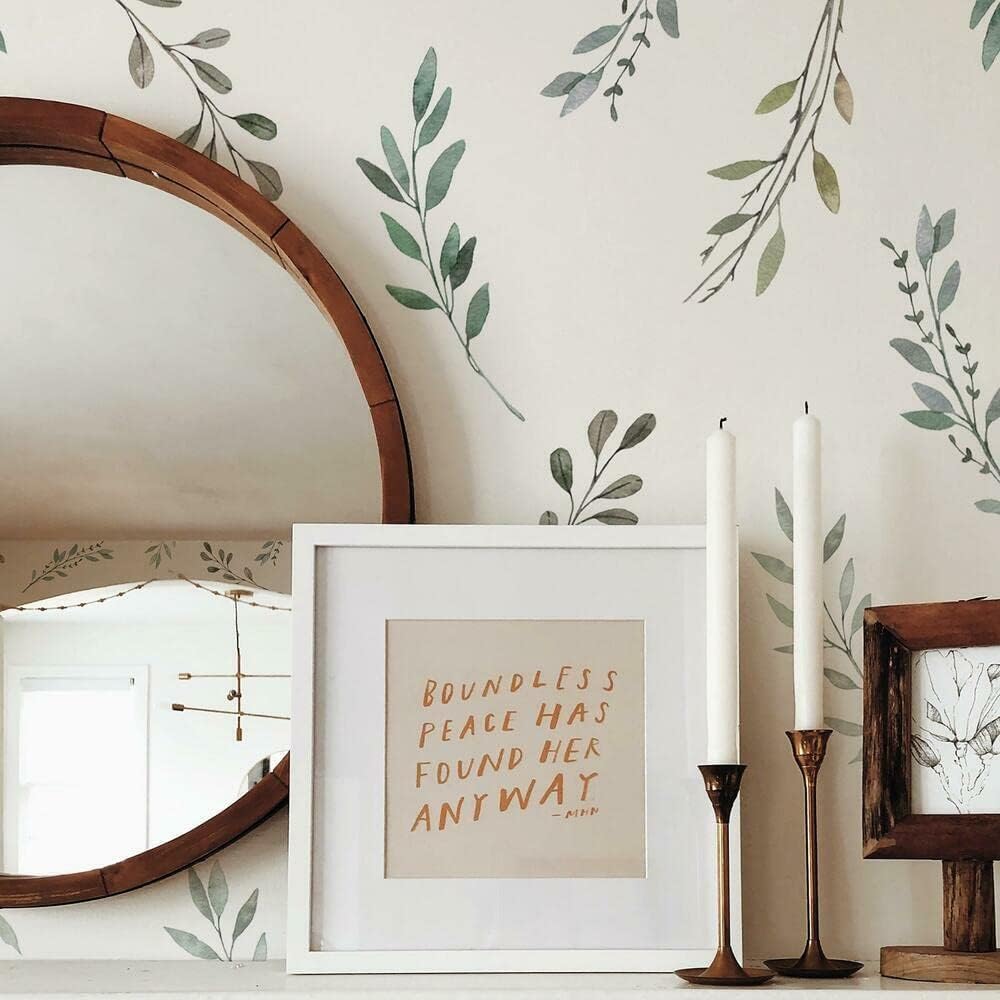 Baby Nursery Tree - Watercolor Rustic Country Leaves Tree Wall