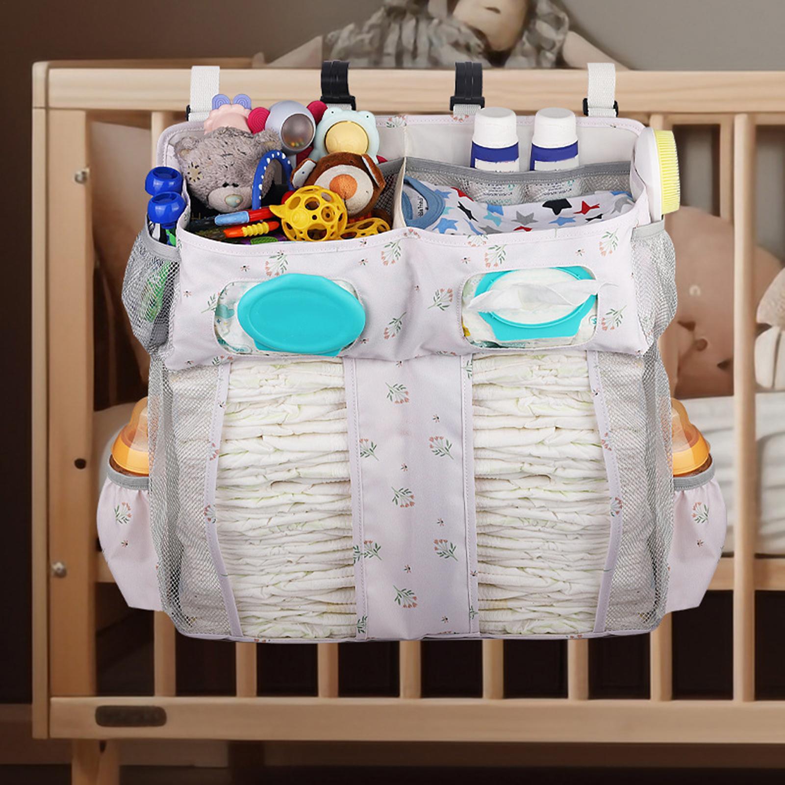 Baby Nursery Organizer - Hanging Baby Crib Storage Bag Infant