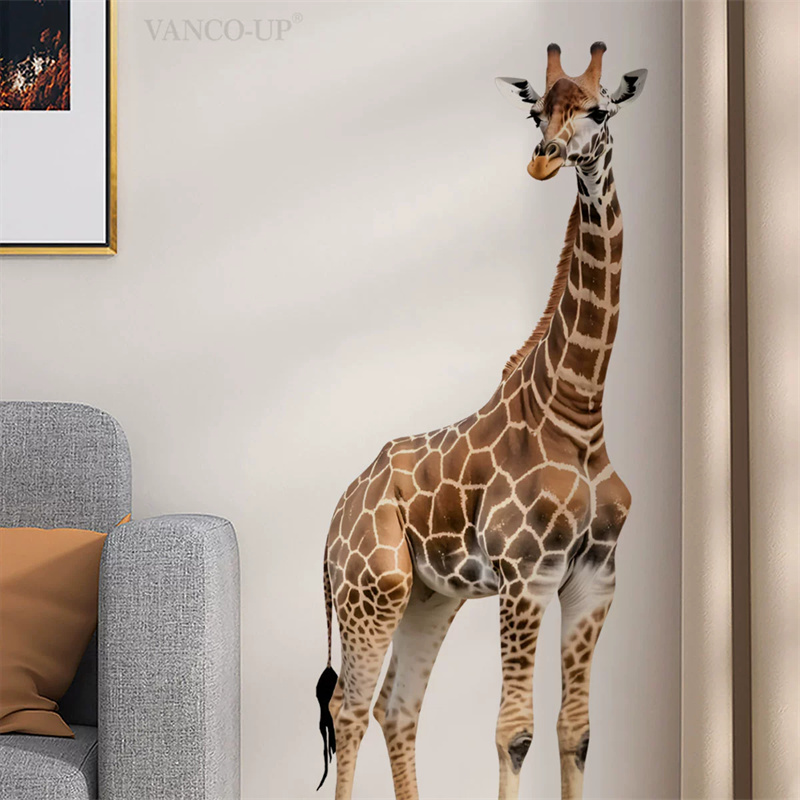 Baby Nursery Wallpaper - Large Safari Animals Giraffe Sticker For