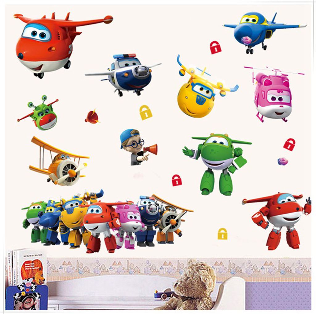 Hot Cartoon Super Wings Deform - огляд і ціна Baby Nursery Wallpaper