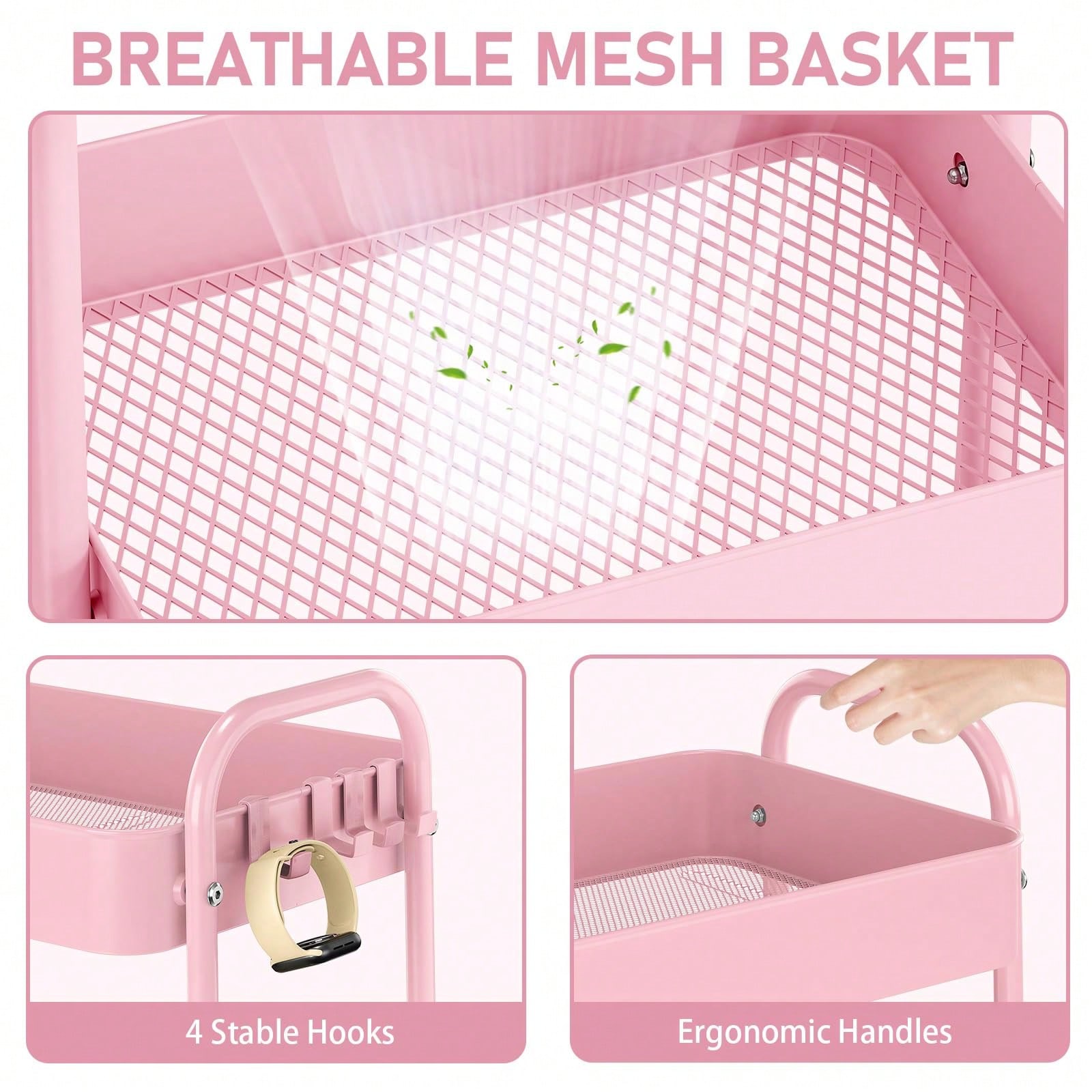 3 Tier Metal Rolling Cart With - огляд і ціна Baby Nursery Organizer