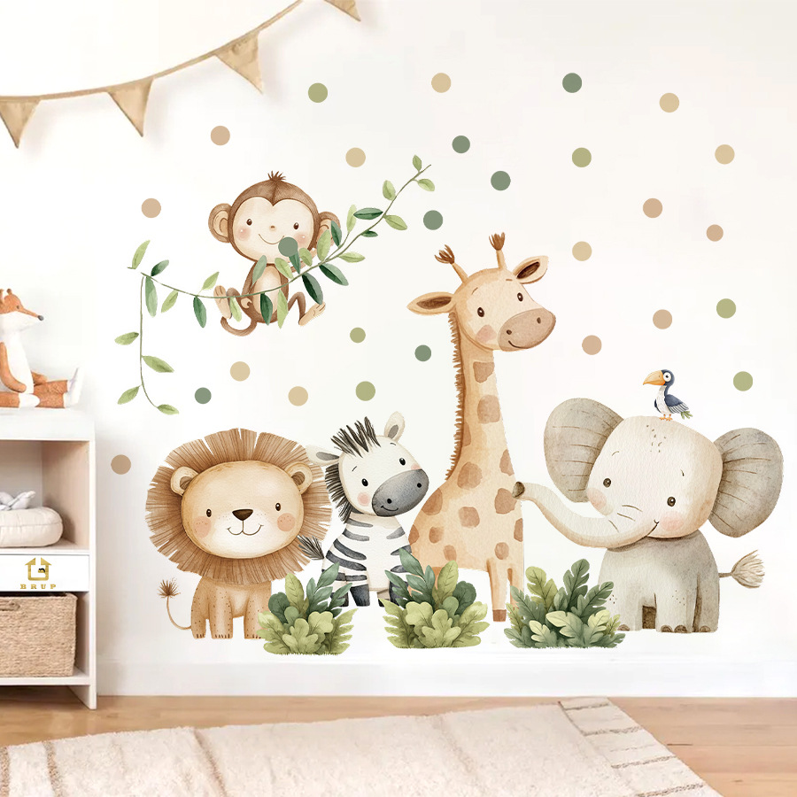 Boho Forest Animals Wall Stick - огляд і ціна Baby Nursery Wallpaper