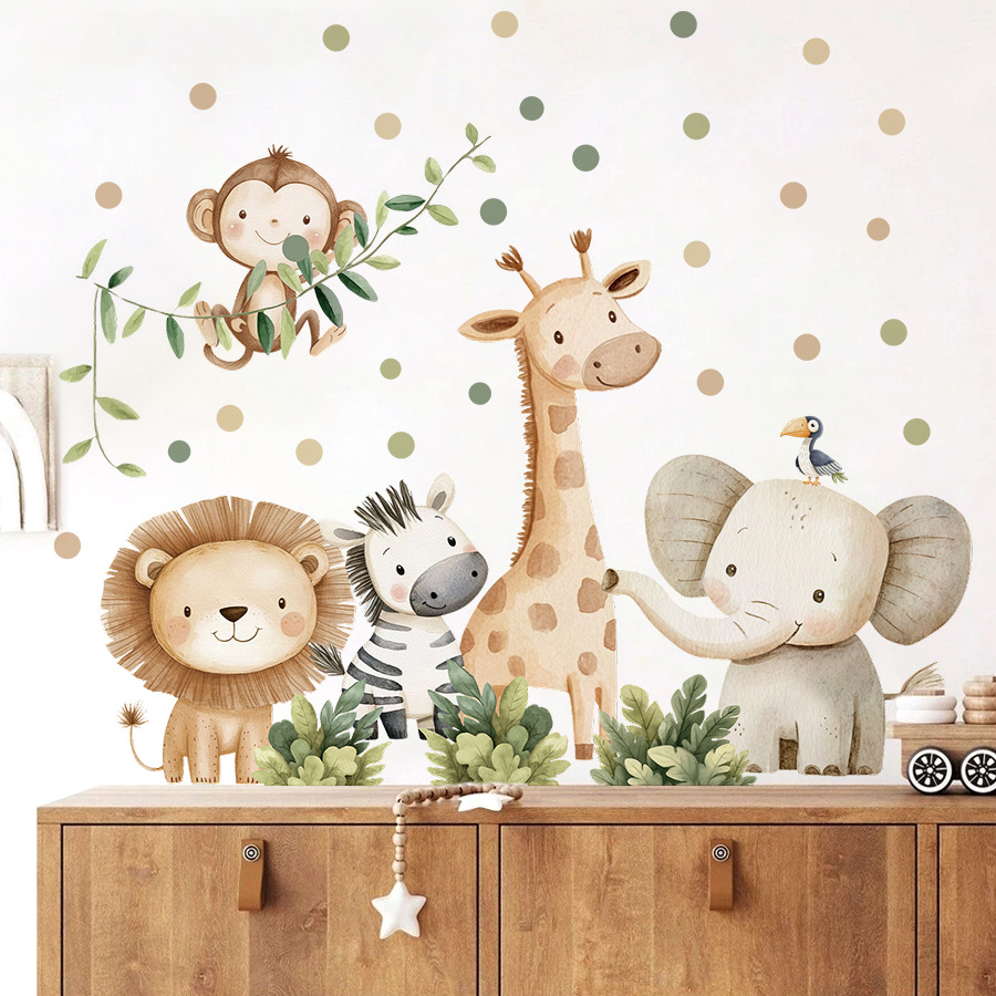Boho Forest Animals Wall Stick - огляд і ціна Baby Nursery Wallpaper