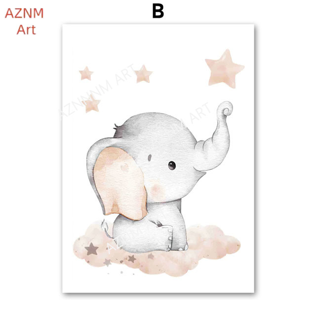 Elephant Balloon Rainbow Moon  - огляд і ціна Baby Nursery Prints