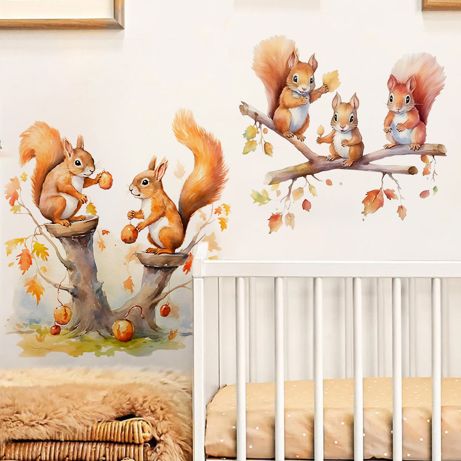 Cartoon Cute Warm Squirrel Fam - огляд і ціна Baby Nursery Tree