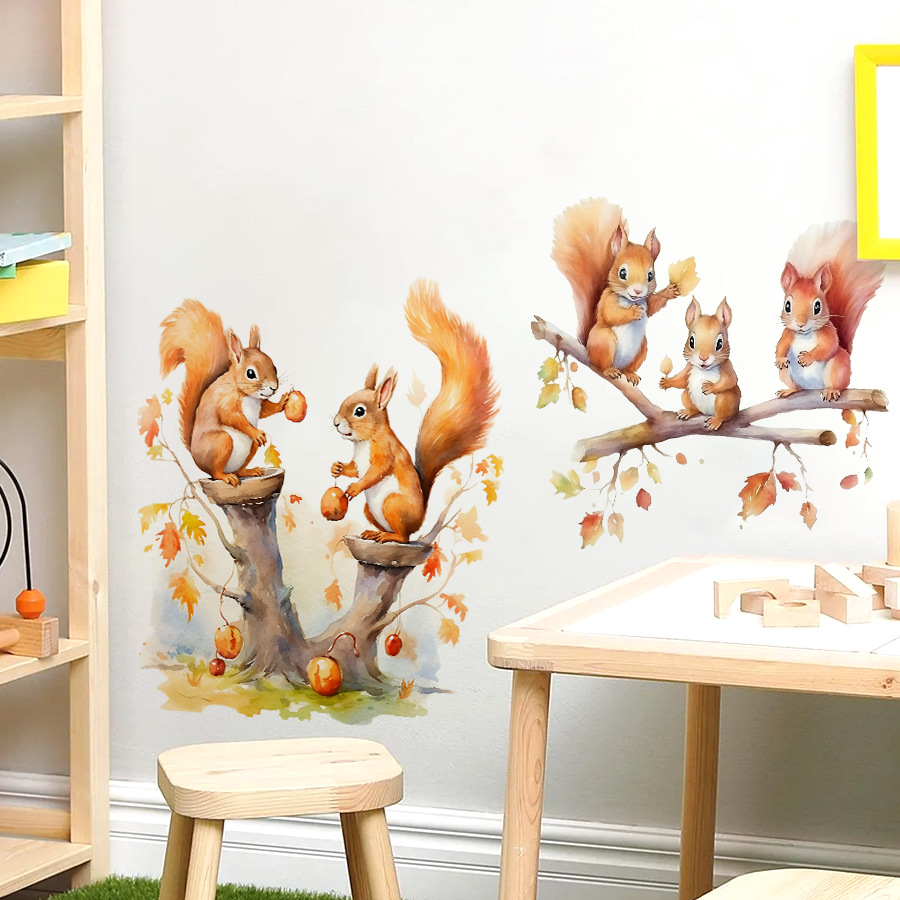 Cartoon Cute Warm Squirrel Fam - огляд і ціна Baby Nursery Tree