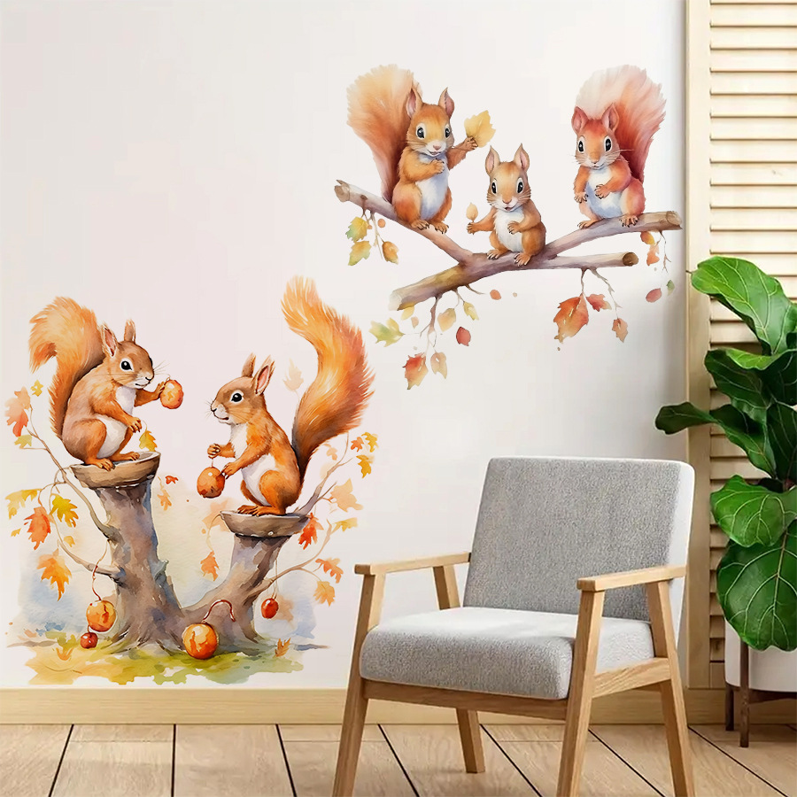 Cartoon Cute Warm Squirrel Fam - огляд і ціна Baby Nursery Tree