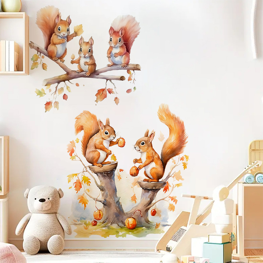 Cartoon Cute Warm Squirrel Fam - огляд і ціна Baby Nursery Tree