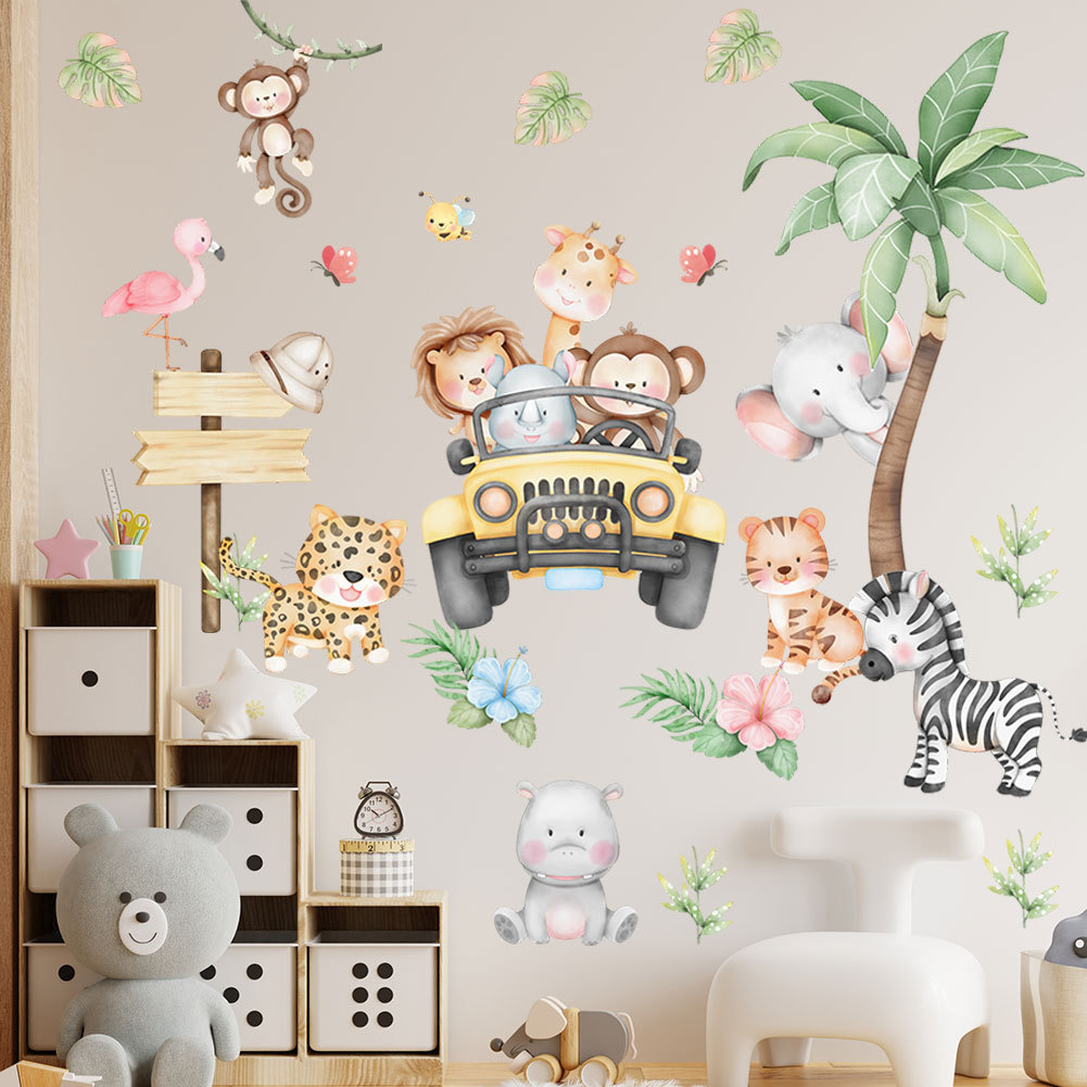 kids room cartoon elephant gir - огляд і ціна Baby Zoo Nursery