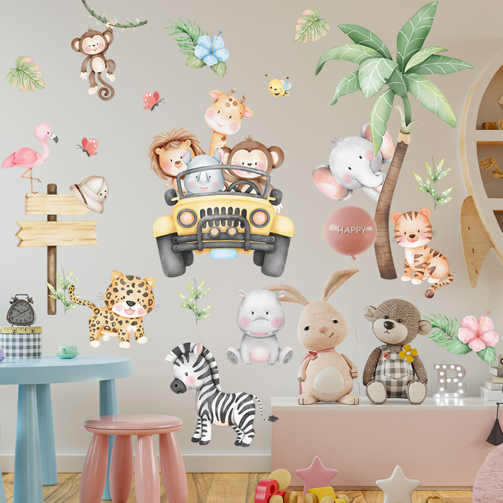 kids room cartoon elephant gir - огляд і ціна Baby Zoo Nursery