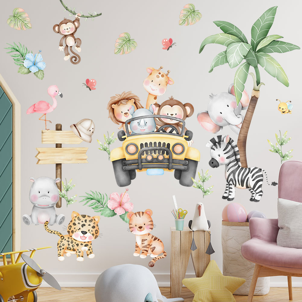 kids room cartoon elephant gir - огляд і ціна Baby Zoo Nursery