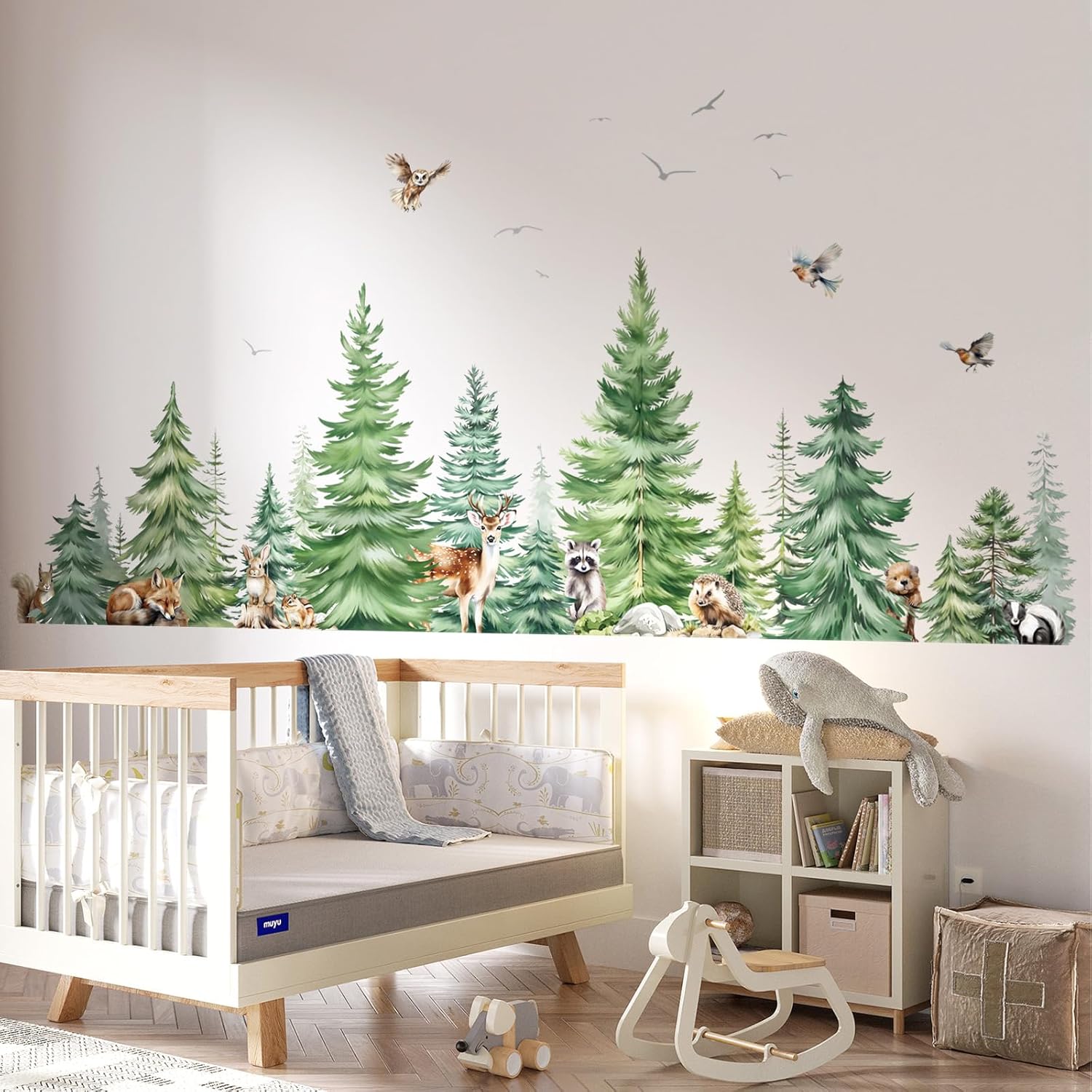 Large Watercolor Pine Tree Ani - огляд і ціна Baby Nursery Tree