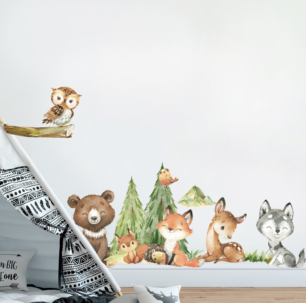 Cartoon Watercolor  Forest Ani - огляд і ціна Baby Nursery Tree