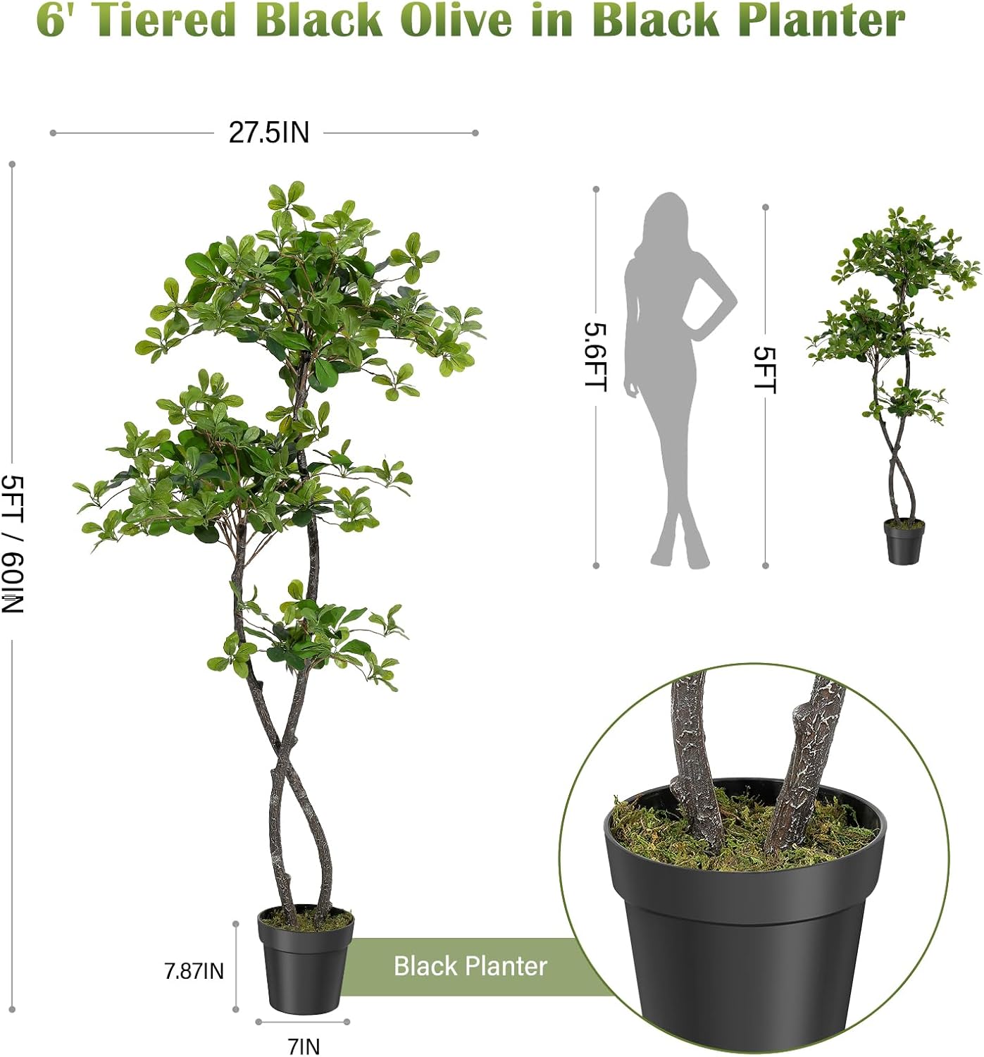 Artificial Plants Indoor, 5/6  - огляд і ціна Baby Nursery Tree