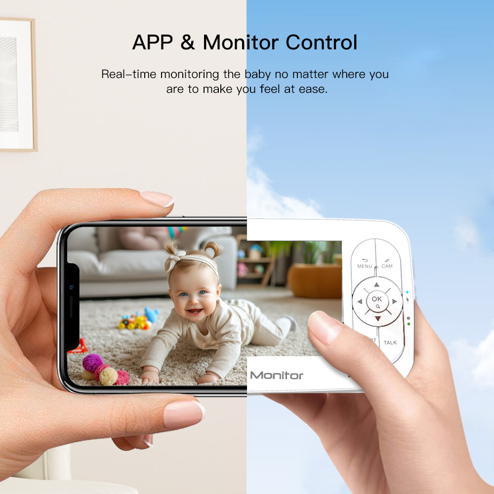5Inch 2MP 1080P  APP Remote Co - огляд і ціна Wearable Baby Monitor