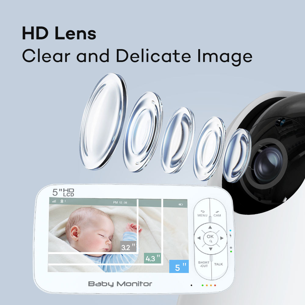 5Inch 2MP 1080P  APP Remote Co - огляд і ціна Wearable Baby Monitor
