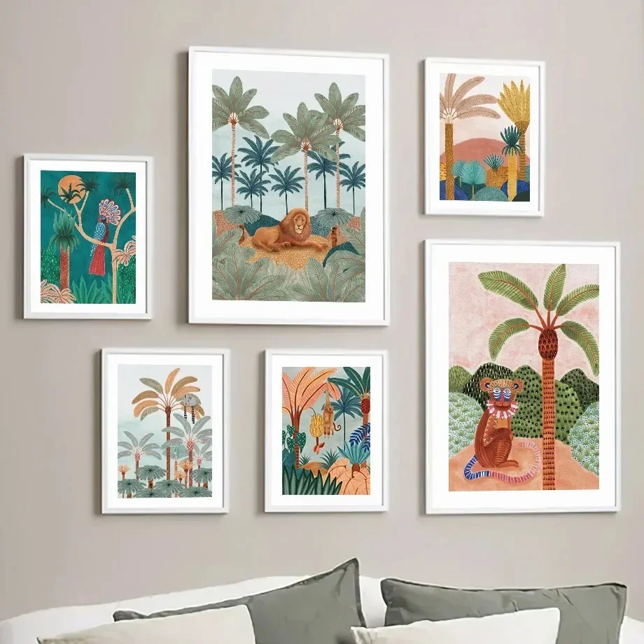 Boho Jungle Animals Tiger Monk - огляд і ціна Baby Nursery Tree