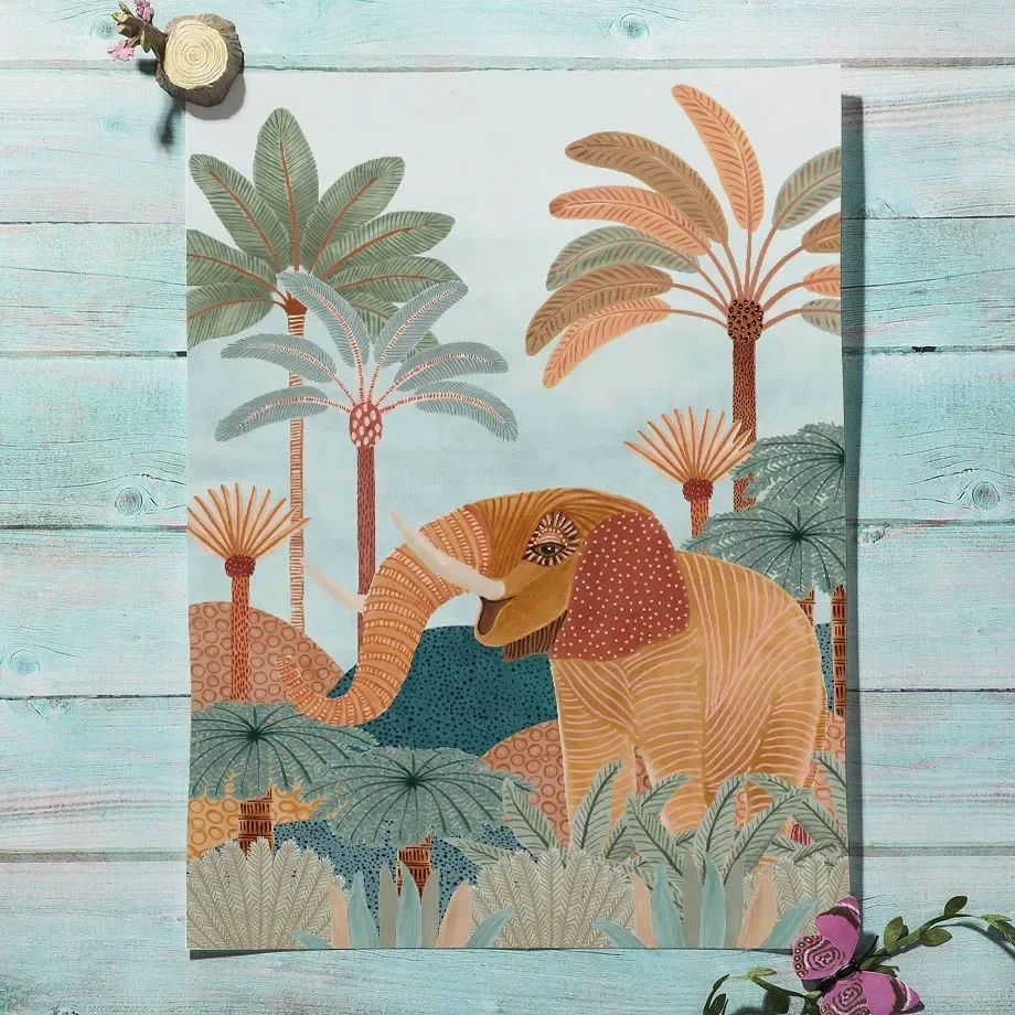 Boho Jungle Animals Tiger Monk - огляд і ціна Baby Nursery Tree