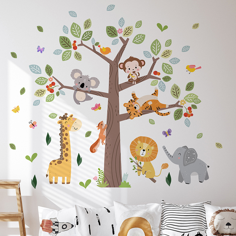 Large Jungle Animal Wall Stick - огляд і ціна Baby Zoo Nursery