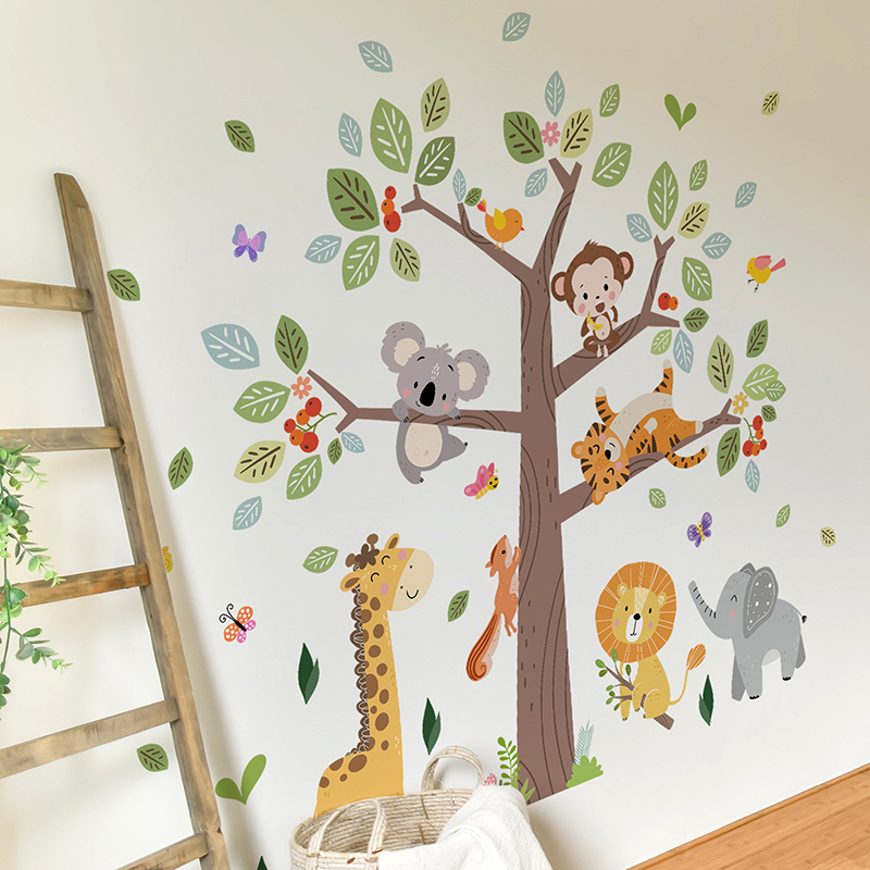 Large Jungle Animal Wall Stick - огляд і ціна Baby Zoo Nursery