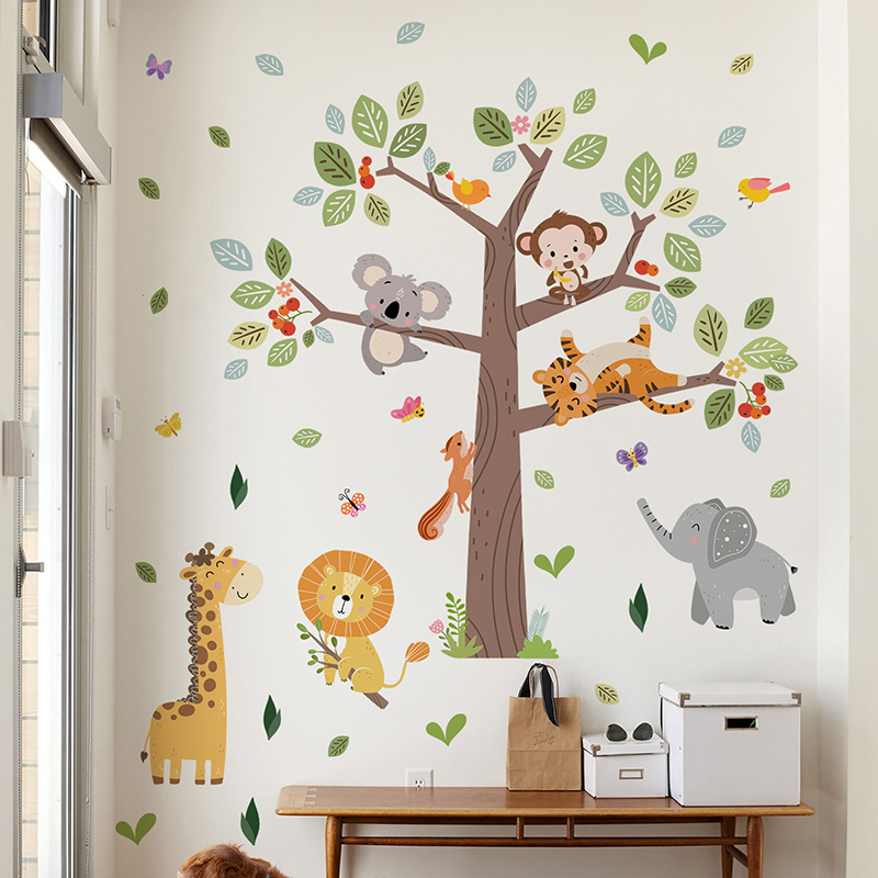 Large Jungle Animal Wall Stick - огляд і ціна Baby Zoo Nursery