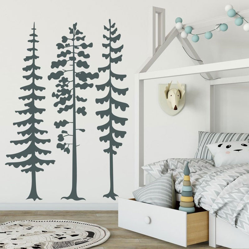 Minimalist Forest Pine Tree Wa - огляд і ціна Baby Nursery Tree
