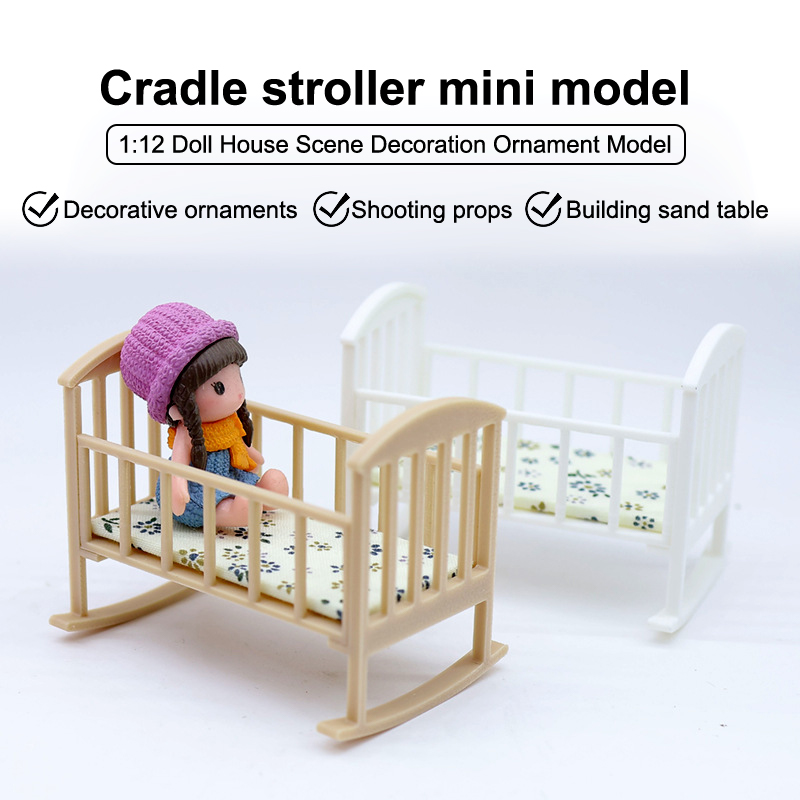 ⭐HOT❗ 1/12 Dollhouse Mini Crad - огляд і ціна Baby Nursery Dolls
