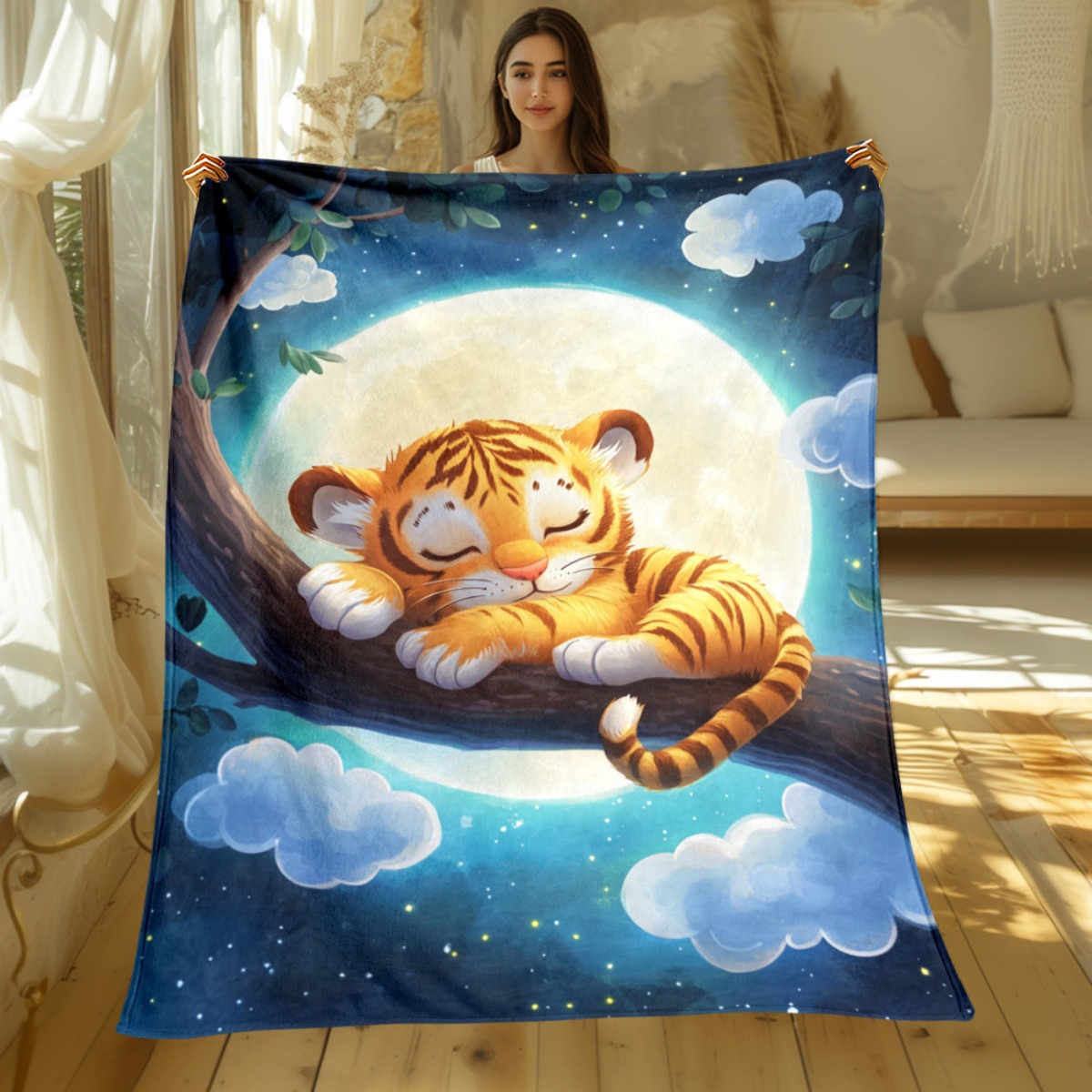 Cute sleeping tiger on tree br - огляд і ціна Baby Nursery Tree