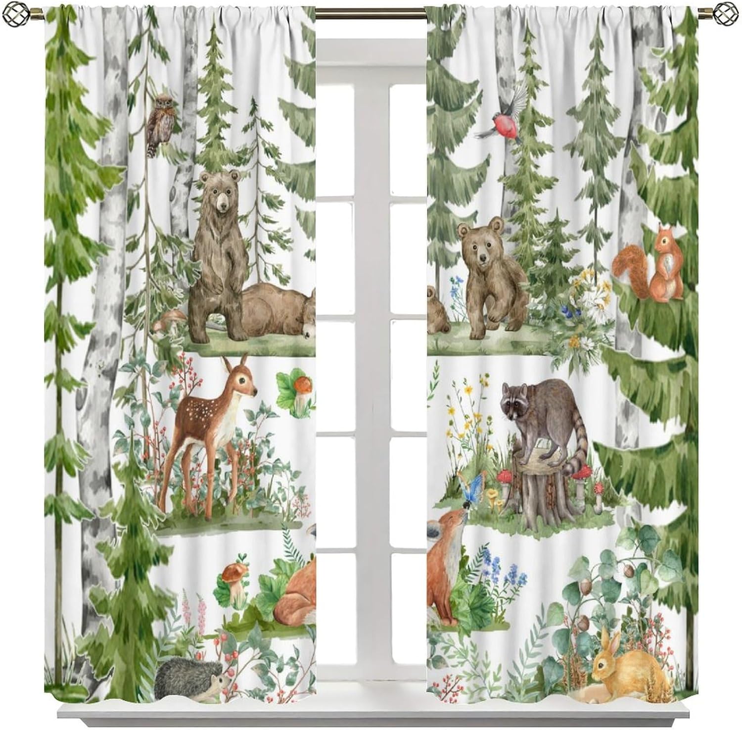Forest Animal Curtains for Kid - огляд і ціна Baby Nursery Tree