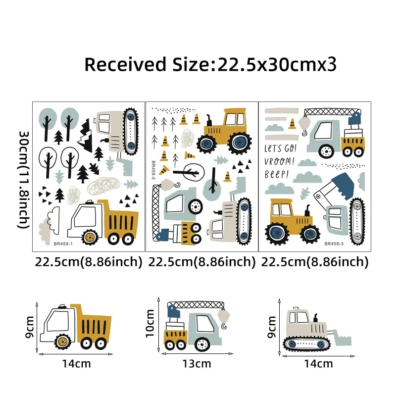 Hand Drawn Cute Cars Cargo Tru - огляд і ціна Baby Nursery Wallpaper