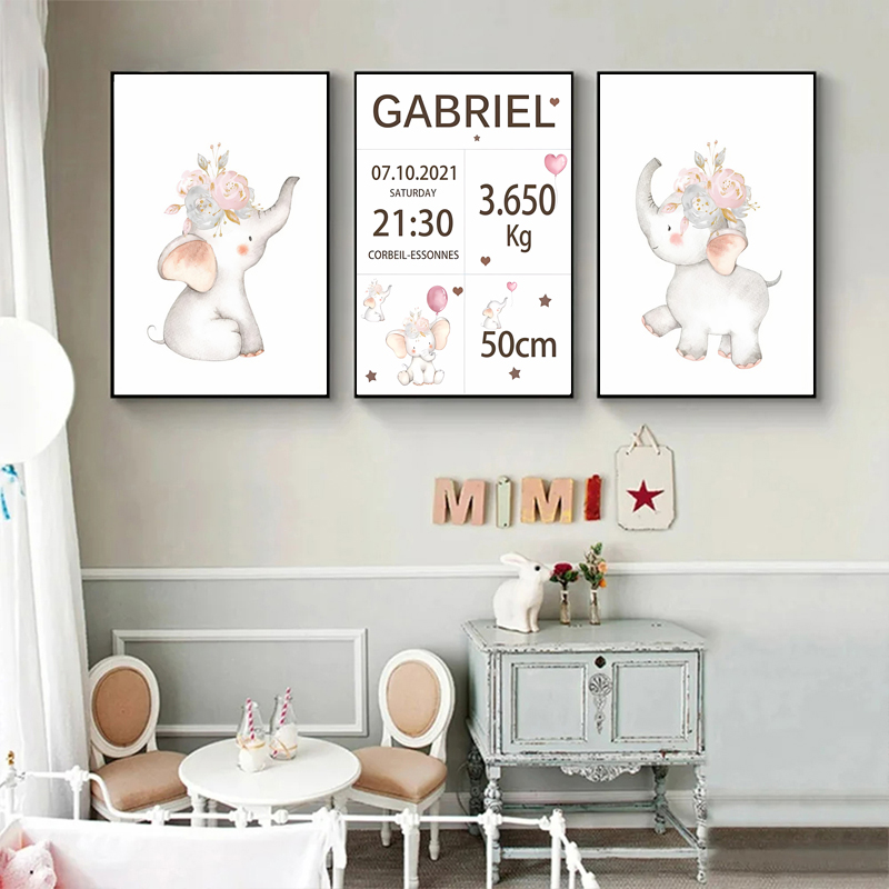 Pink Baby Customized Name Date - огляд і ціна Baby Nursery Posters
