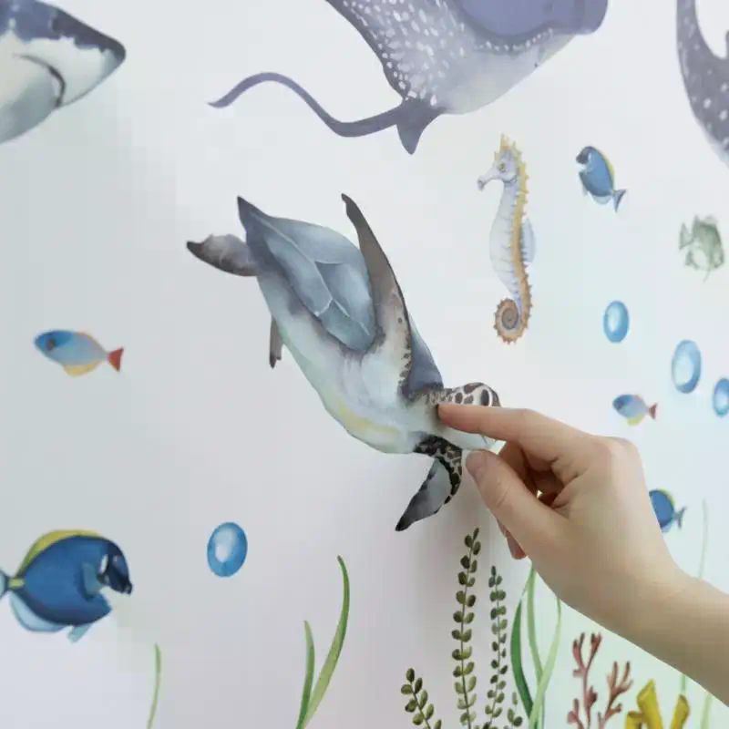 Ocean Life Wall Decals Waterco - огляд і ціна Baby Nursery Wallpaper
