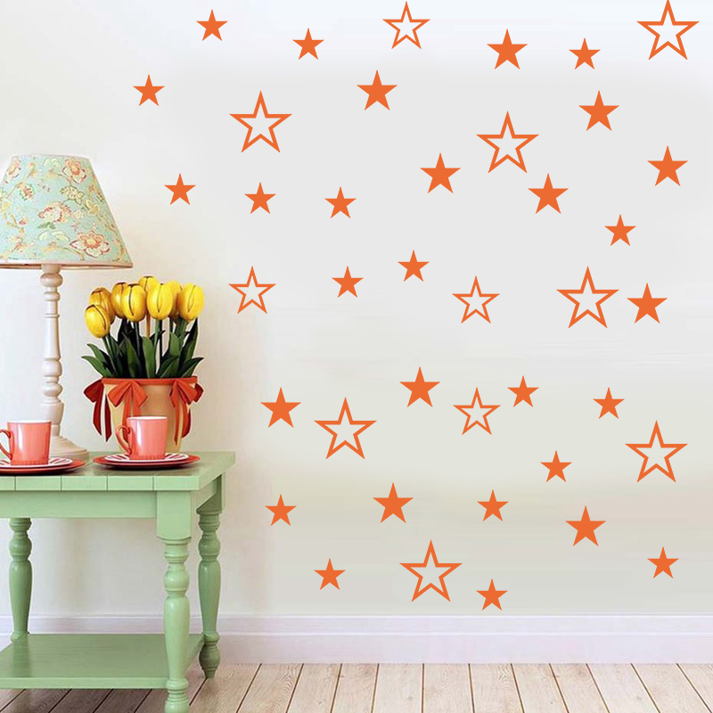 Mixed Size Hollow Solid Stars  - огляд і ціна Baby Nursery Wallpaper