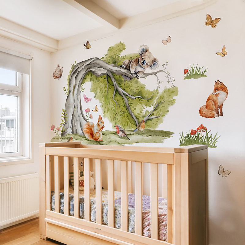 Jungle Large Tree Animals Wall - огляд і ціна Baby Nursery Tree
