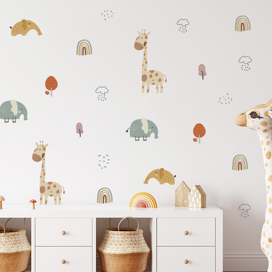 Cartoon Giraffe Elephant Anima - огляд і ціна Baby Nursery Tree