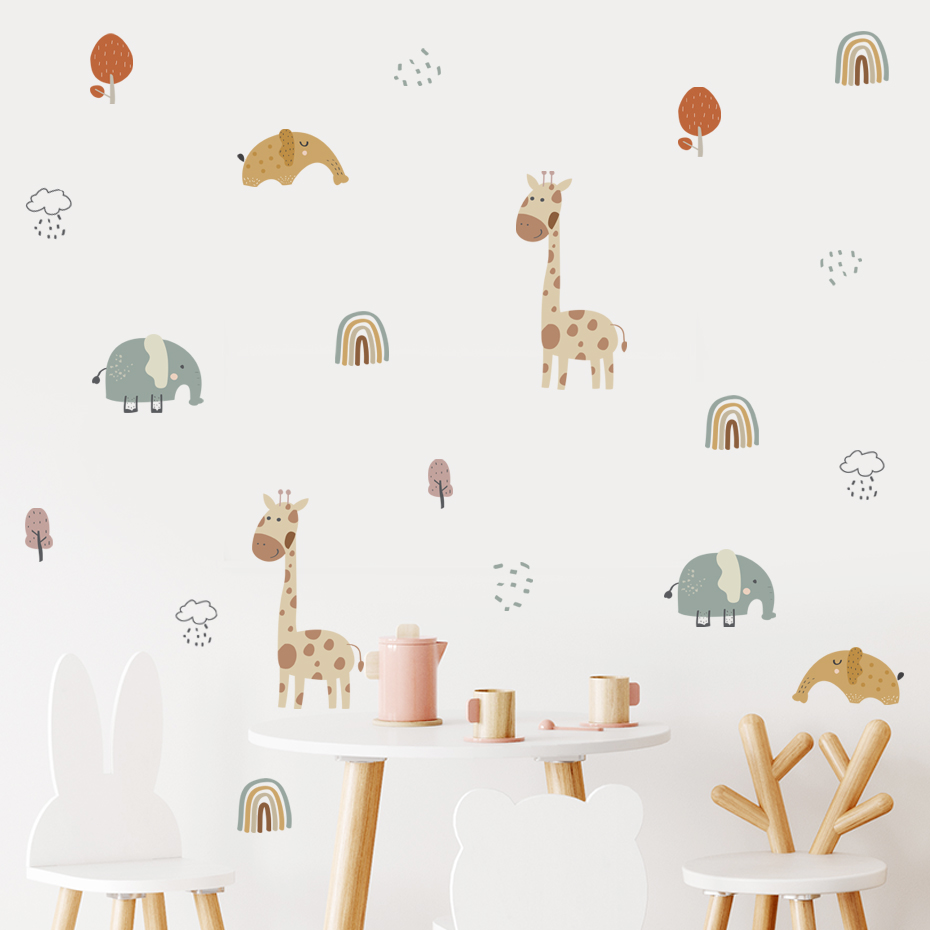 Cartoon Giraffe Elephant Anima - огляд і ціна Baby Nursery Tree