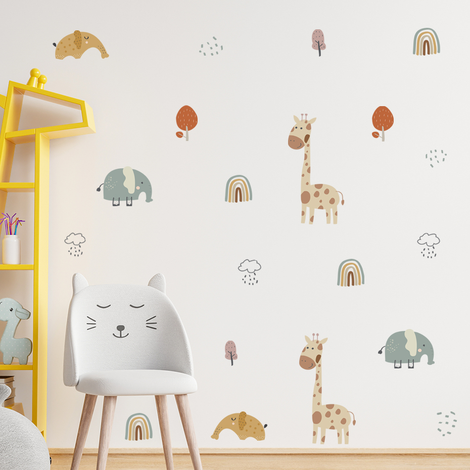 Cartoon Giraffe Elephant Anima - огляд і ціна Baby Nursery Tree