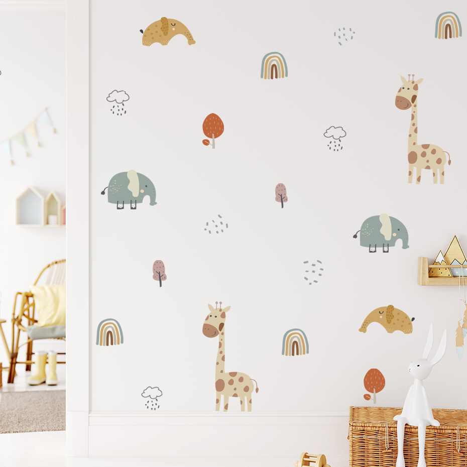 Cartoon Giraffe Elephant Anima - огляд і ціна Baby Nursery Tree